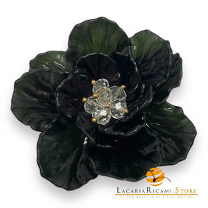FIORE in Resina da Cucire con Perline - SandraB - - LacariaRicami.Store