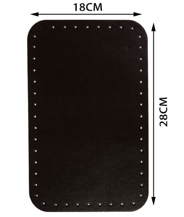 Base in pelle marrone scuro rettangolare con fori uniformi per Borse Fondo Per