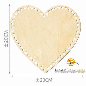 FONDO di LEGNO - MAS Srl - Colore: CUORE = 20 Cm - by LacariaRicami.Store