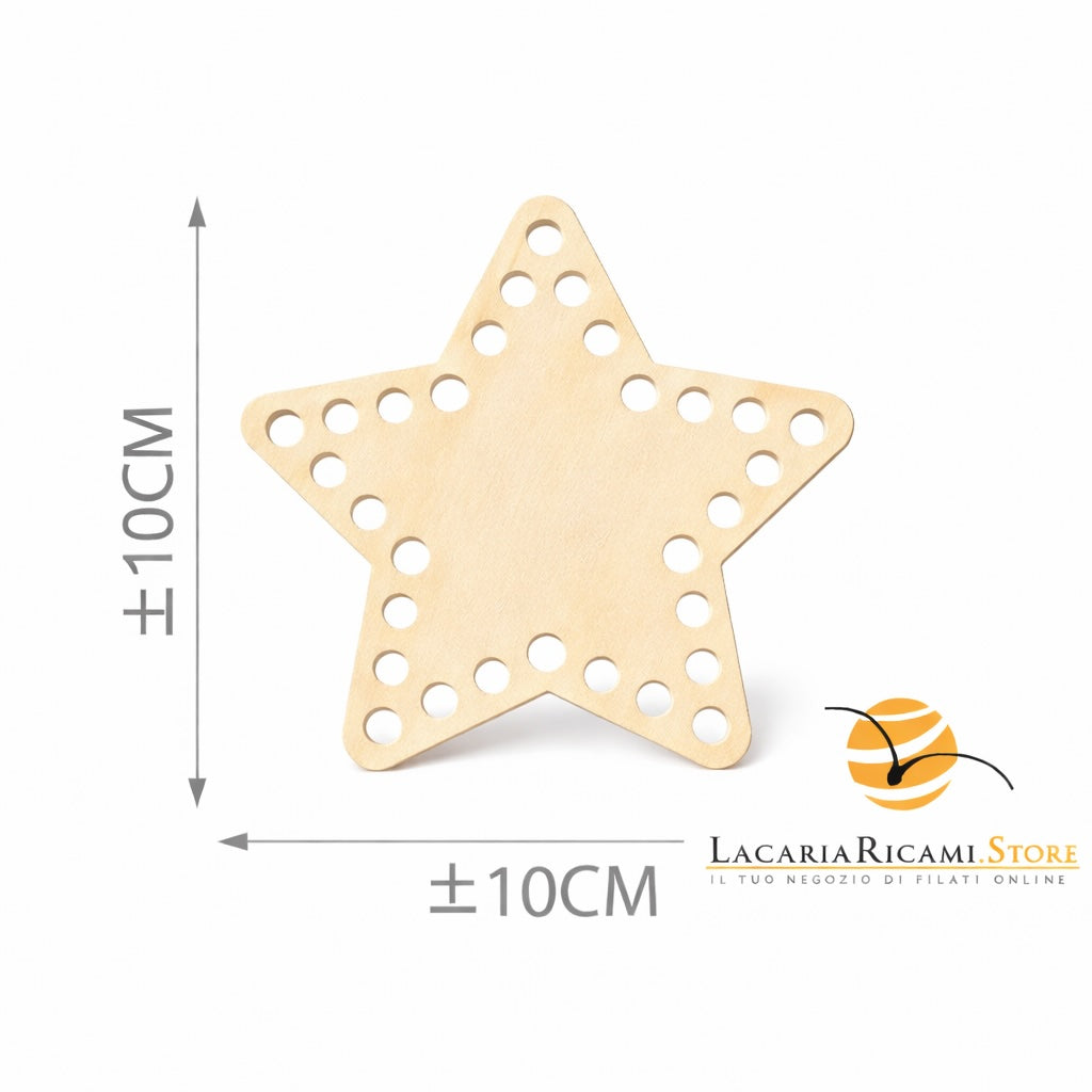 FONDO di LEGNO - MAS Srl - Colore: STELLA = 10 Cm - by LacariaRicami.Store