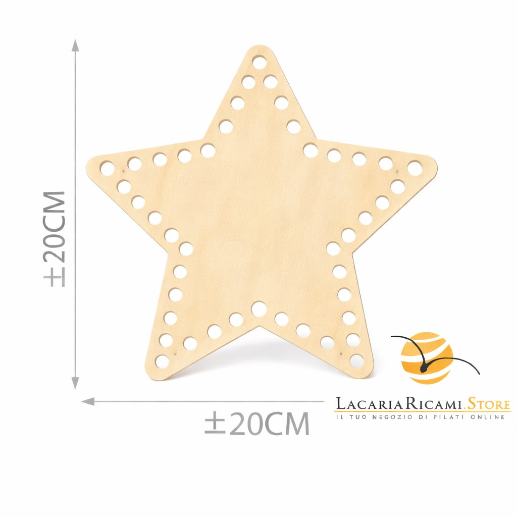 FONDO di LEGNO - MAS Srl - Colore: STELLA = 20 Cm - by LacariaRicami.Store