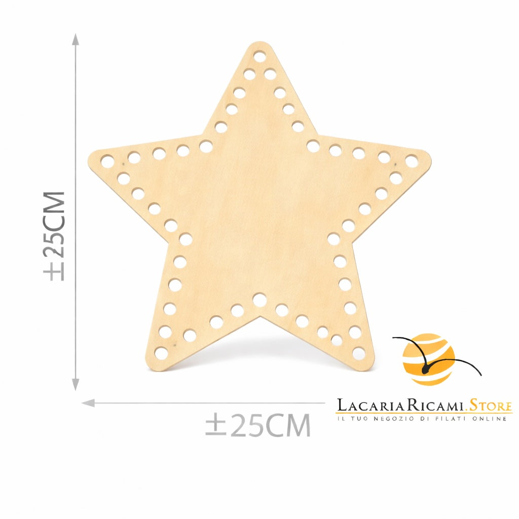 FONDO di LEGNO - MAS Srl - Colore: STELLA = 25 Cm - by LacariaRicami.Store