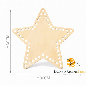 FONDO di LEGNO - MAS Srl - Colore: STELLA = 30 Cm - by LacariaRicami.Store