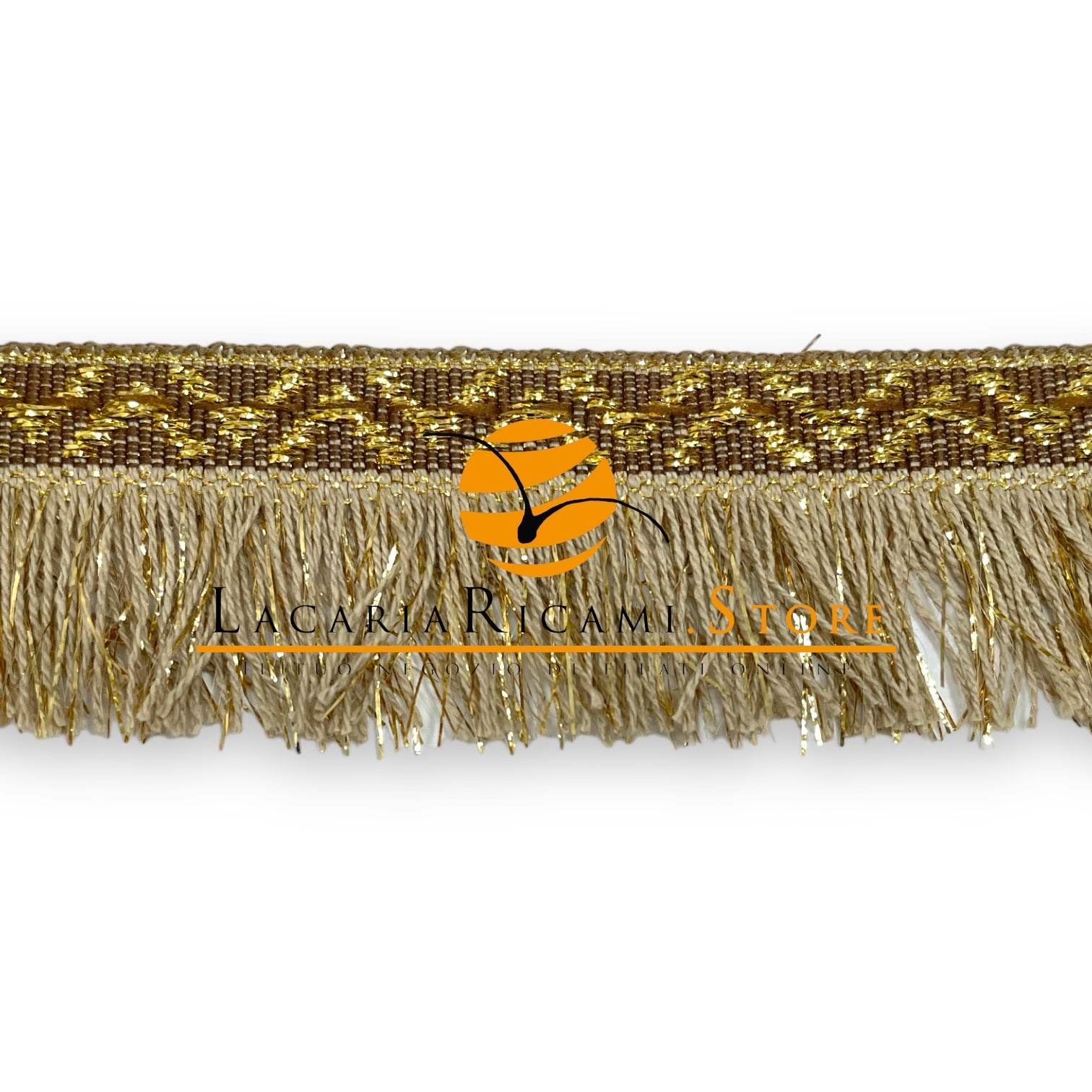 FRANGIA Etnica con Lurex - 3,5cmx100cm - - LacariaRicami.Store