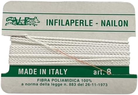Filo Infilaperle con Ago - Colore: ART.8 = 1.0 mm - by LacariaRicami.Store