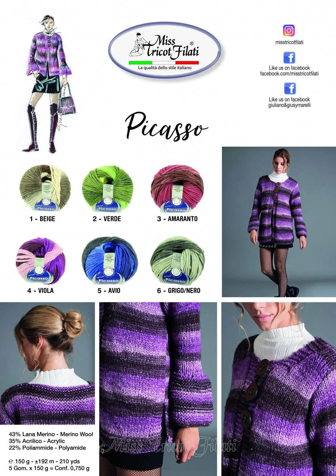 LANA PICASSO - Miss Tricot Filati - - LacariaRicami.Store