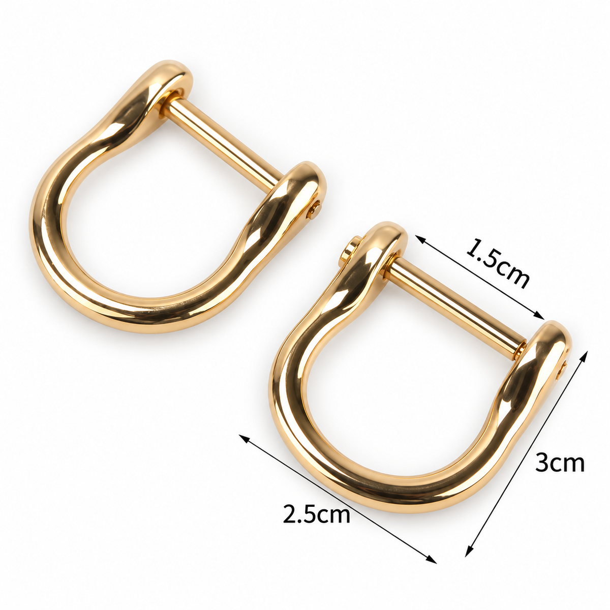Ganci a D Per Manici Borse - MAF Accessories - Colore: 14825-00 - 30x25mm - ORO - by LacariaRicami.Store