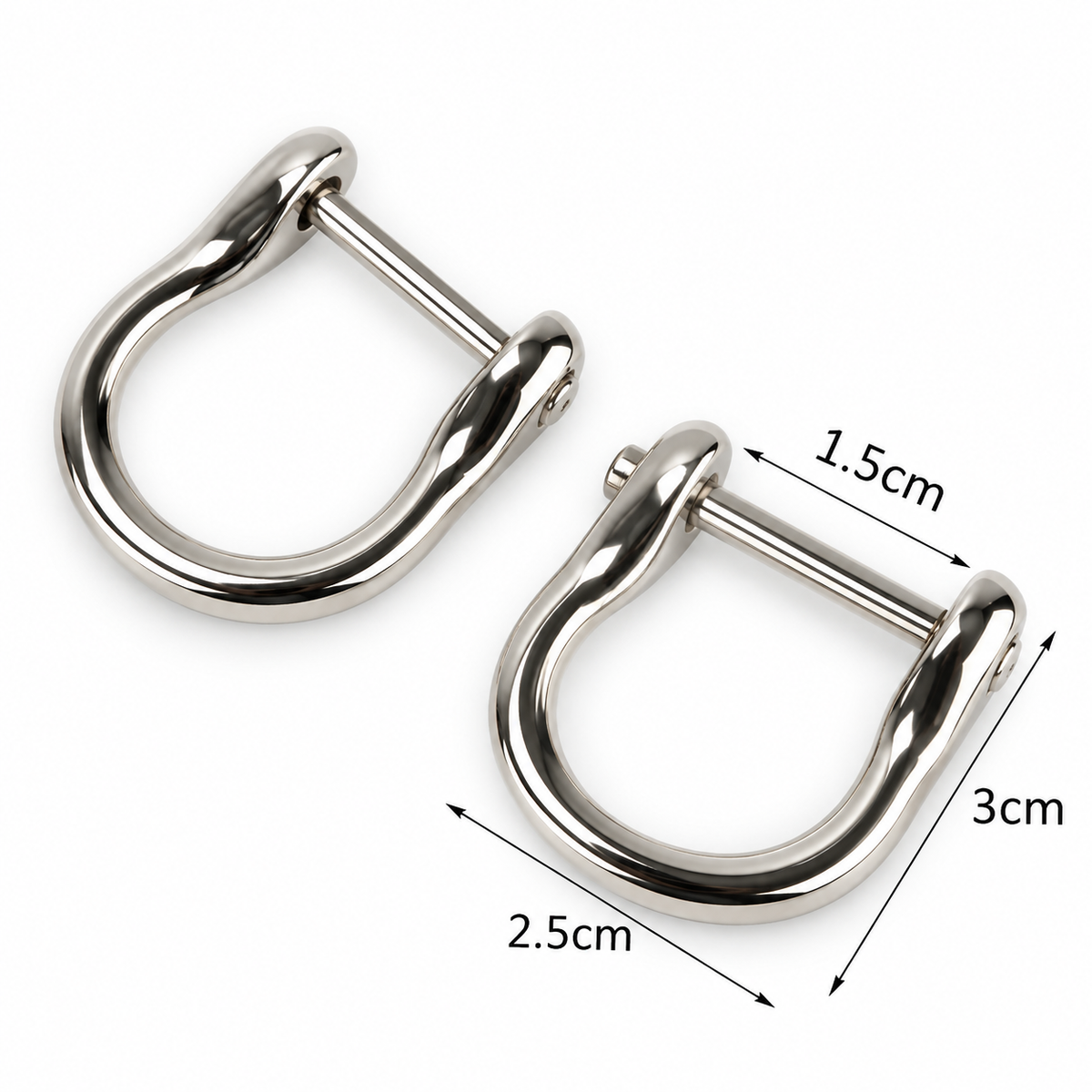 Ganci a D Per Manici Borse - MAF Accessories - Colore: 14825-01 - 30x25mm - ARGENTO - by LacariaRicami.Store