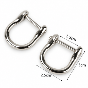 Ganci a D Per Manici Borse - MAF Accessories - Colore: 14825-01 - 30x25mm - ARGENTO - by LacariaRicami.Store