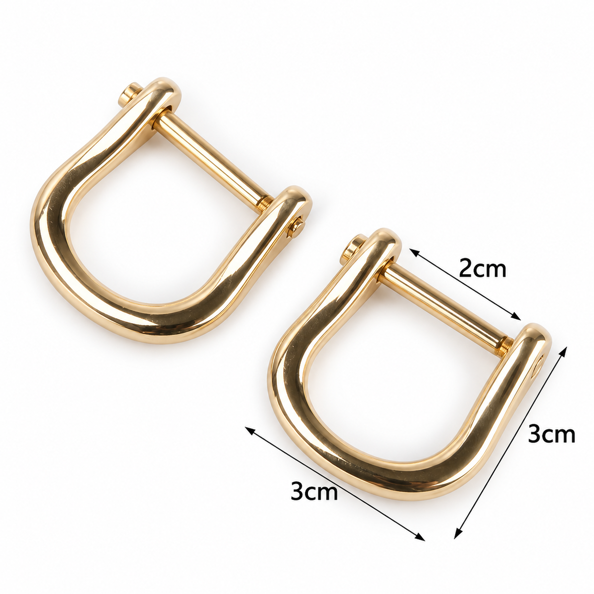 Ganci a D Per Manici Borse - MAF Accessories - Colore: 14827-00 - 30x30mm - ORO - by LacariaRicami.Store