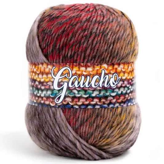 Lana GAUCHO - Silke - 323 - ROSSO/VIOLA/GIALLO MIX - LacariaRicami.Store