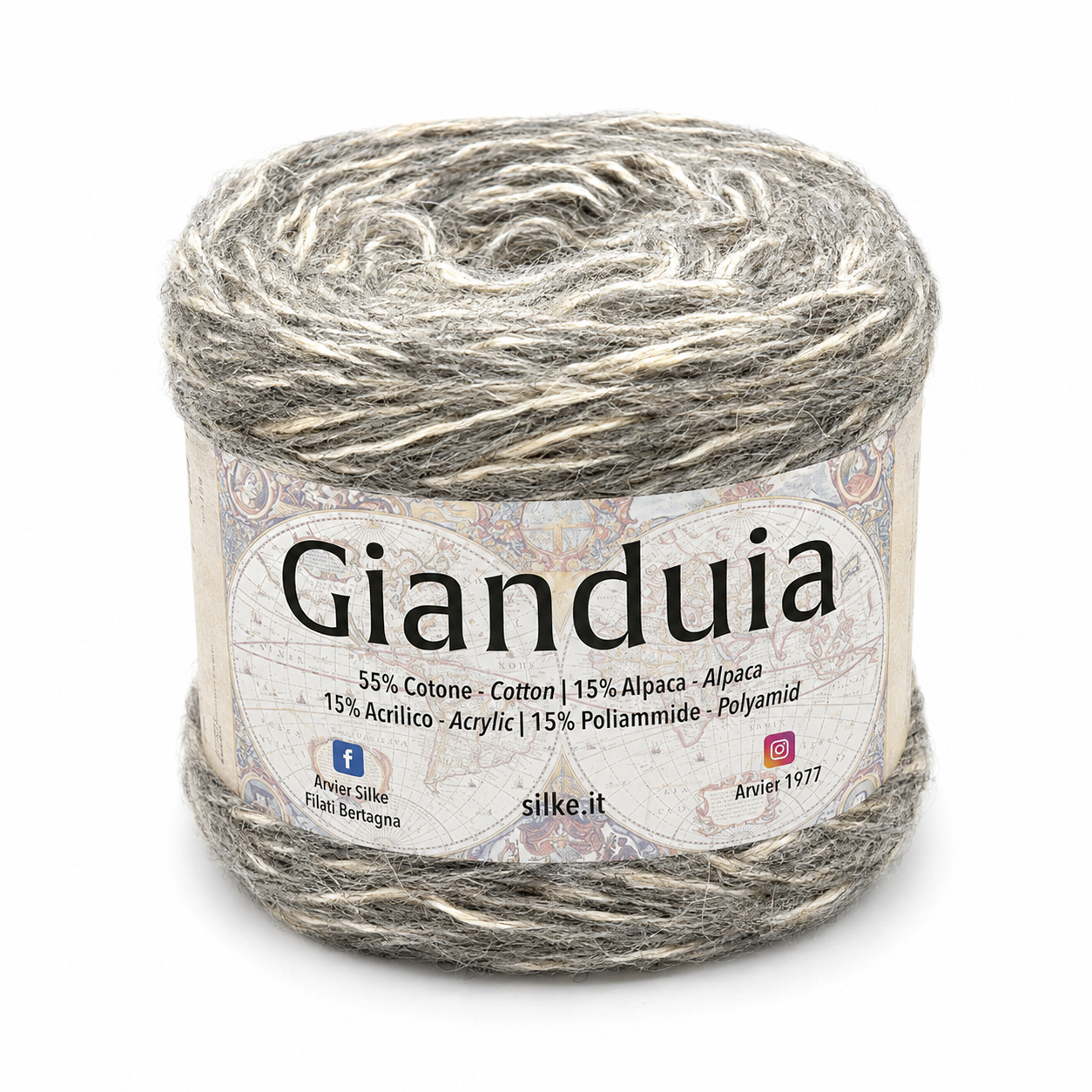 LANA/COTONE Gianduia - Silke - Colore: 02 - GRIGIO MIX - by LacariaRicami.Store