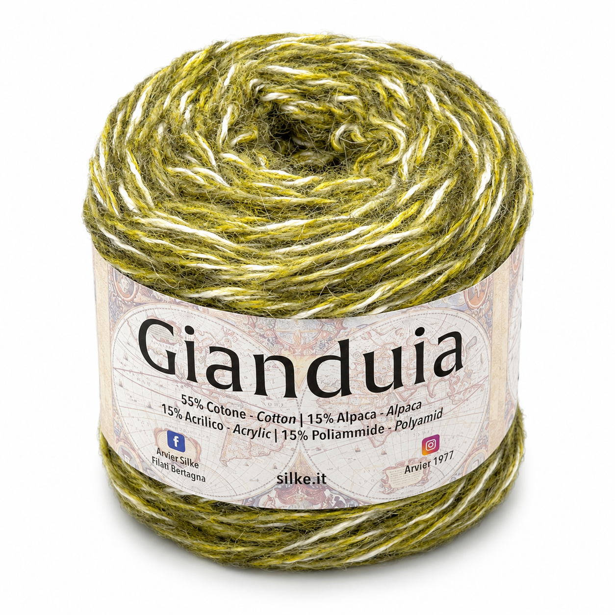 LANA/COTONE Gianduia - Silke - Colore: 22 - VERDE MIX - by LacariaRicami.Store