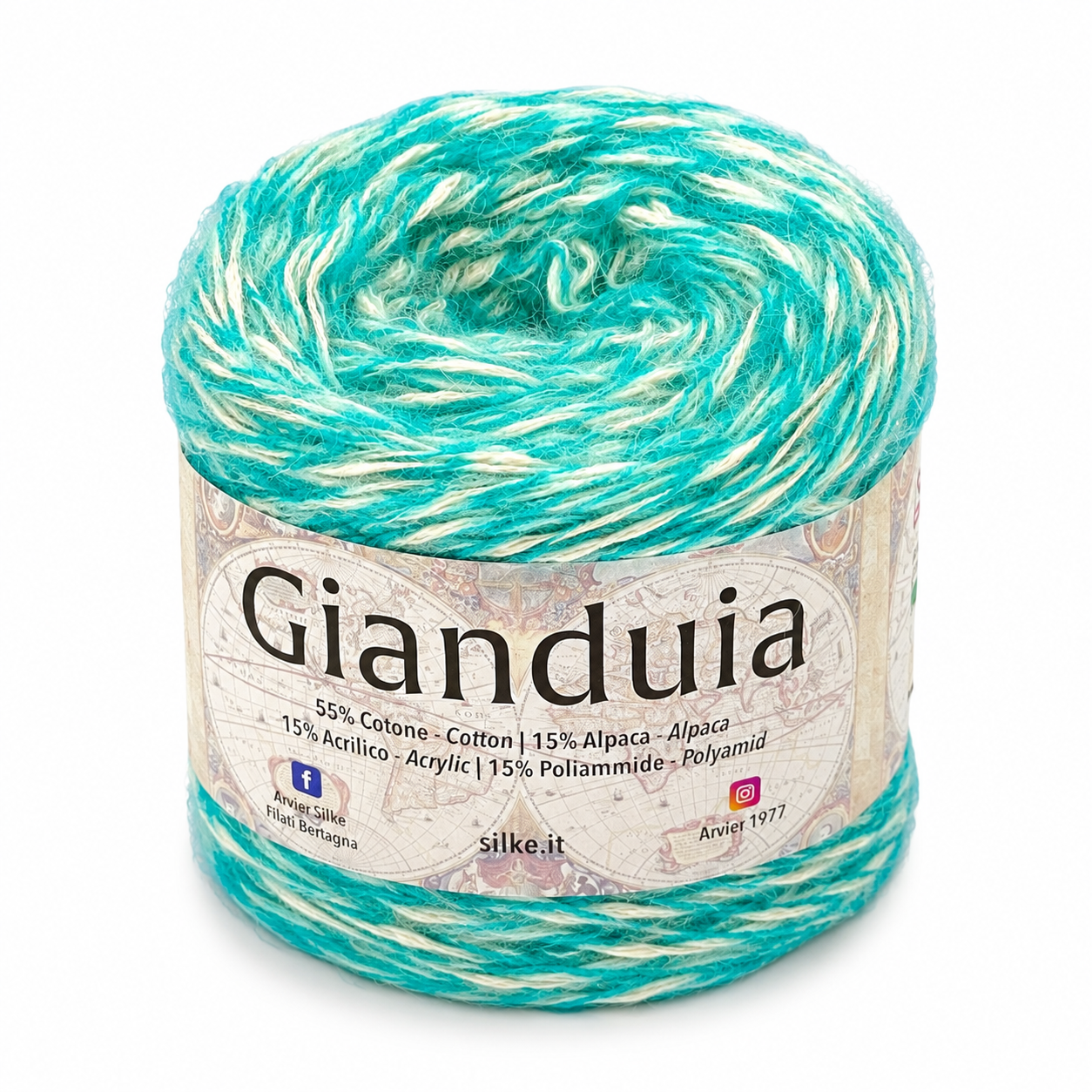 LANA/COTONE Gianduia - Silke - Colore: 25 - TURCHESE MIX - by LacariaRicami.Store