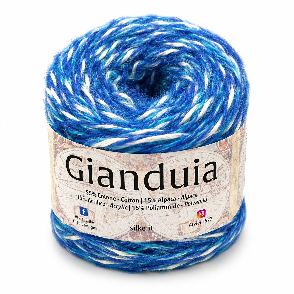 LANA/COTONE Gianduia - Silke - Colore: 27 - BLU MIX - by LacariaRicami.Store
