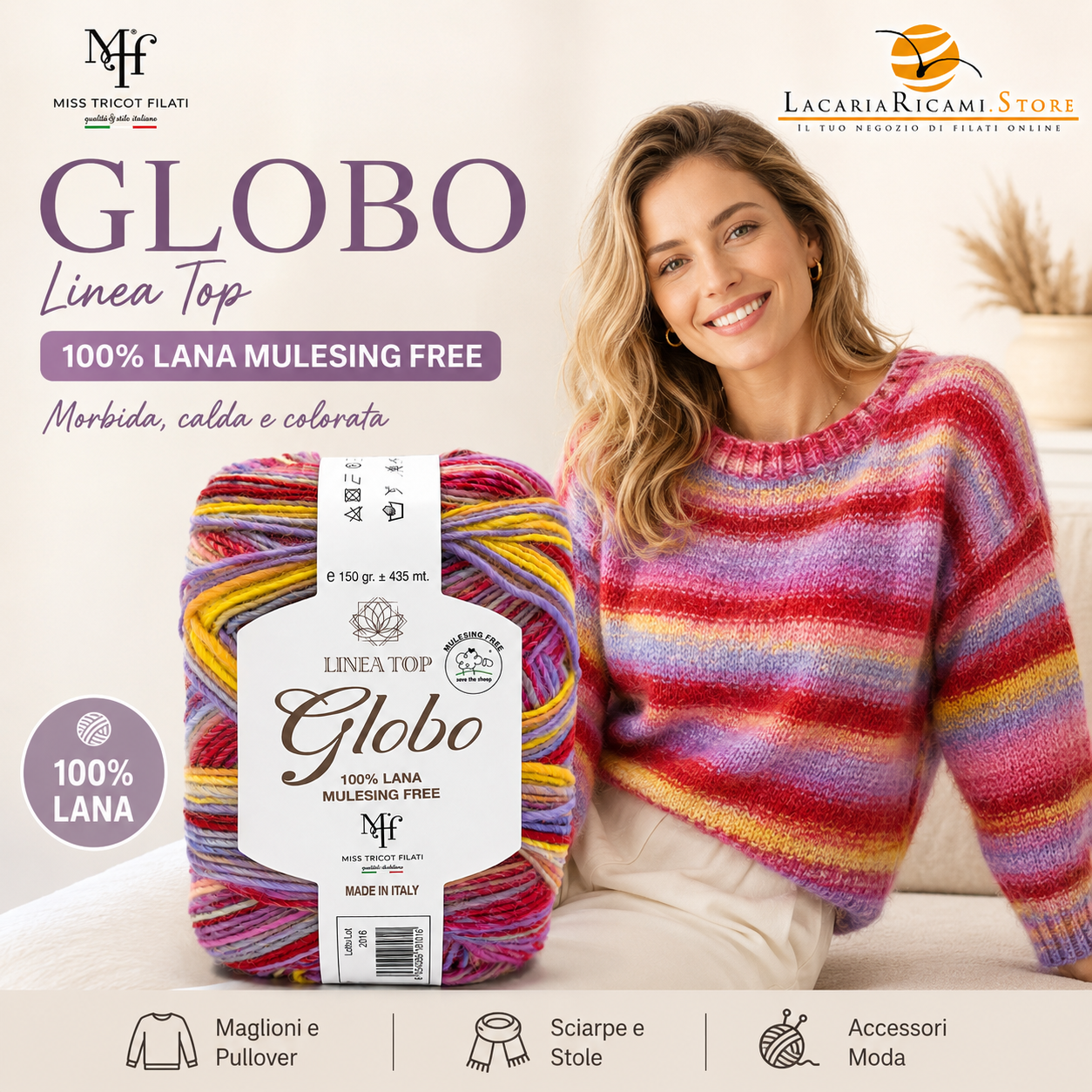 Lana GLOBO – Miss Tricot Filati - Colore: - by LacariaRicami.Store