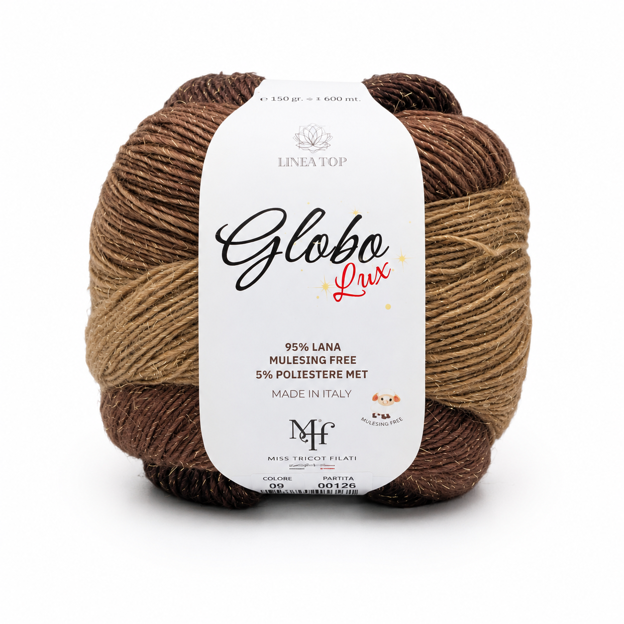 Lana GLOBO LUX – Miss Tricot Filati - Colore: 009 - MARRONE - by LacariaRicami.Store