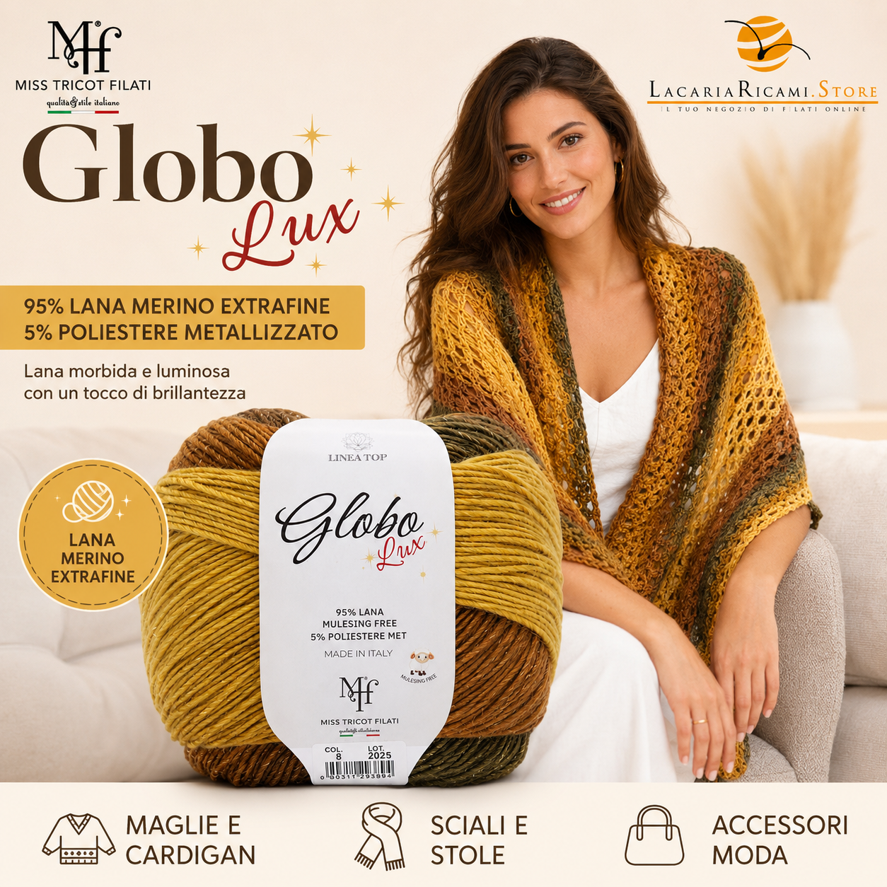 Lana GLOBO LUX – Miss Tricot Filati - Colore: - by LacariaRicami.Store