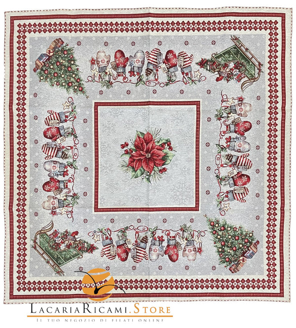 GOBELIN Albero con Slitta di Natale RIFINITO | Gobelin Decorativo Natalizio di Alta Qualità