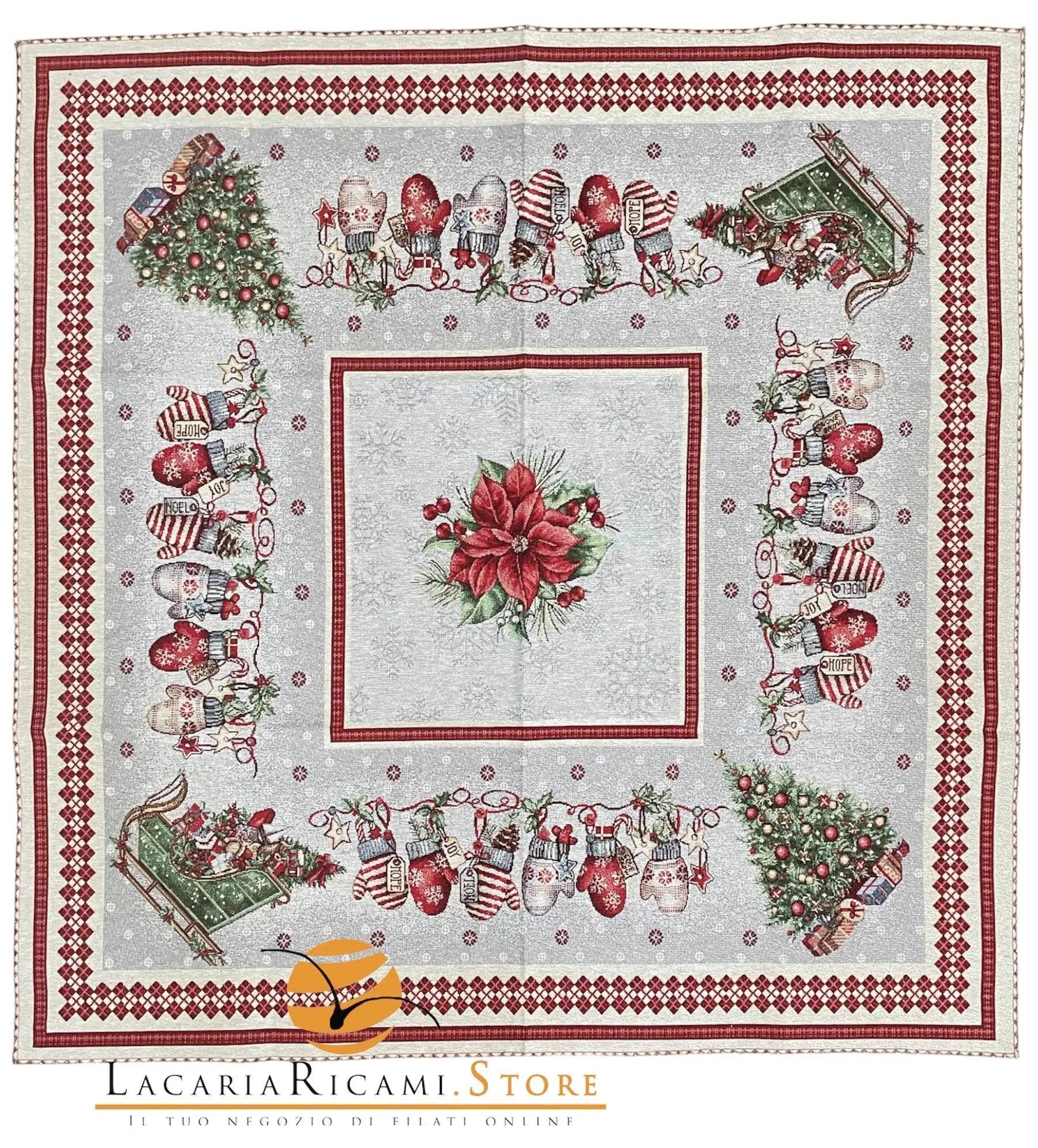 GOBELIN Albero con Slitta di Natale RIFINITO - - LacariaRicami.Store