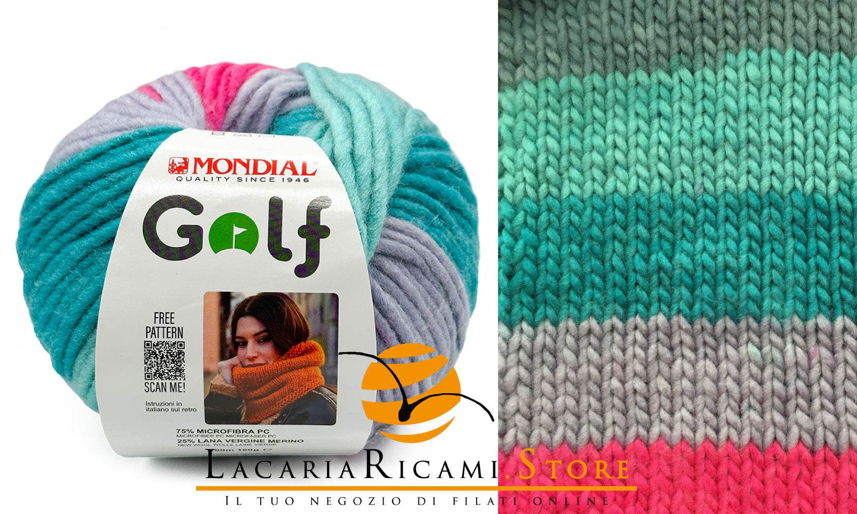 LANA Golf Stampe - MONDIAL - - LacariaRicami.Store