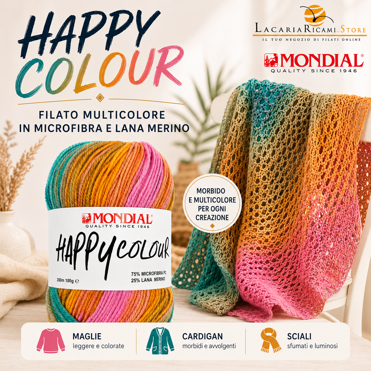 Microfibra HAPPY COLOUR - MONDIAL - Colore: - by LacariaRicami.Store