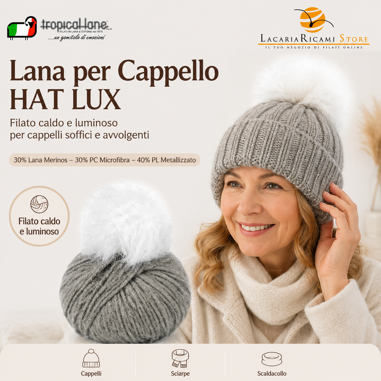 Lana per Cappello HAT LUX - Tropical Lane - Colore: - by LacariaRicami.Store