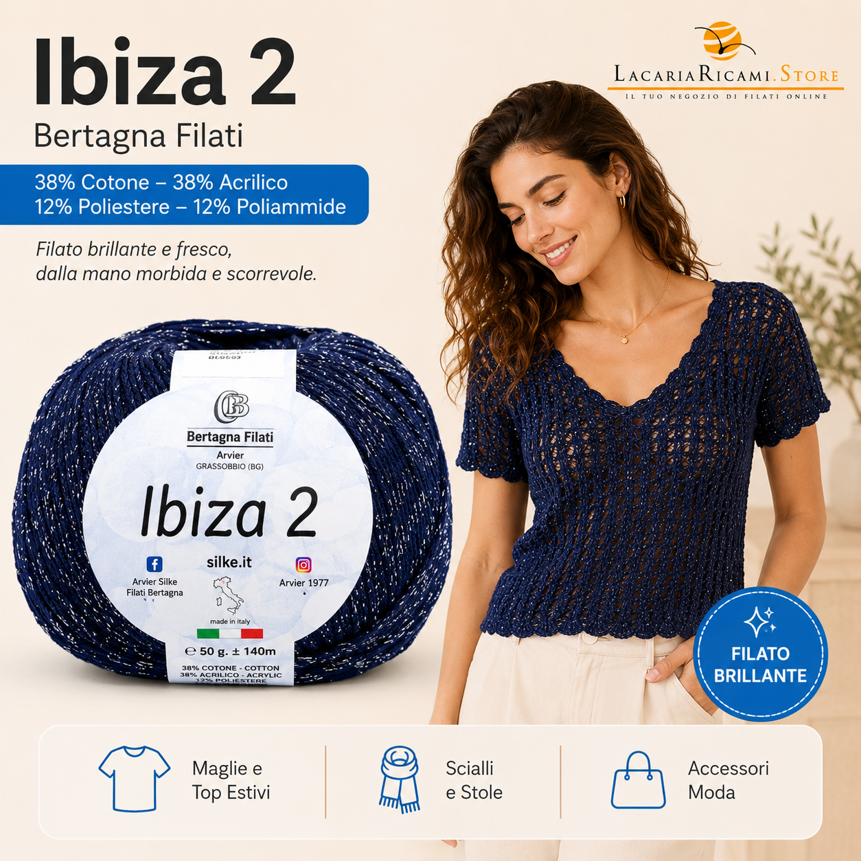 Cotone IBIZA 2 - Bertagna Filati - Colore: - by LacariaRicami.Store