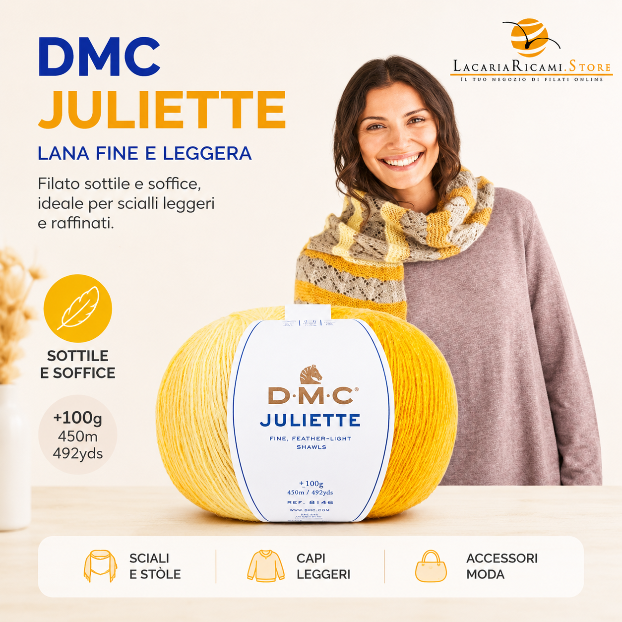 Lana JULIETTE - DMC - Colore: - by LacariaRicami.Store