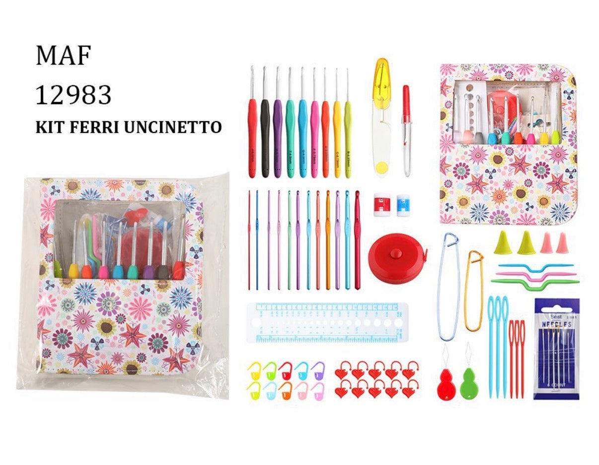 Kit Completo per Uncinetto con Custodia - MAF Accessories - Colore: 12983 - by LacariaRicami.Store