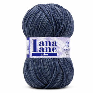 Lana Lane Extra Stampato StoneWash - Bertagna Filati - Colore: 115 - BLU MELANGE - by LacariaRicami.Store