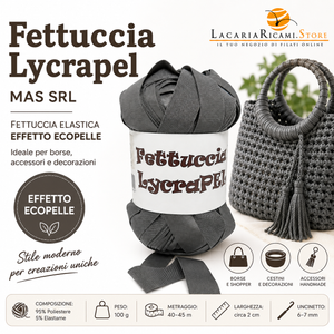 Fettuccia LycraPEL (Eco Pelle) - MAS Srl - Colore: - by LacariaRicami.Store