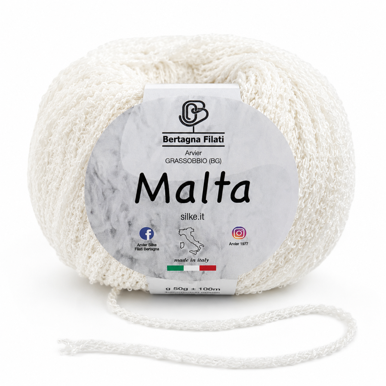 Cotone MALTA - Bertagna Filati - Colore: 22 - BIANCO - by LacariaRicami.Store