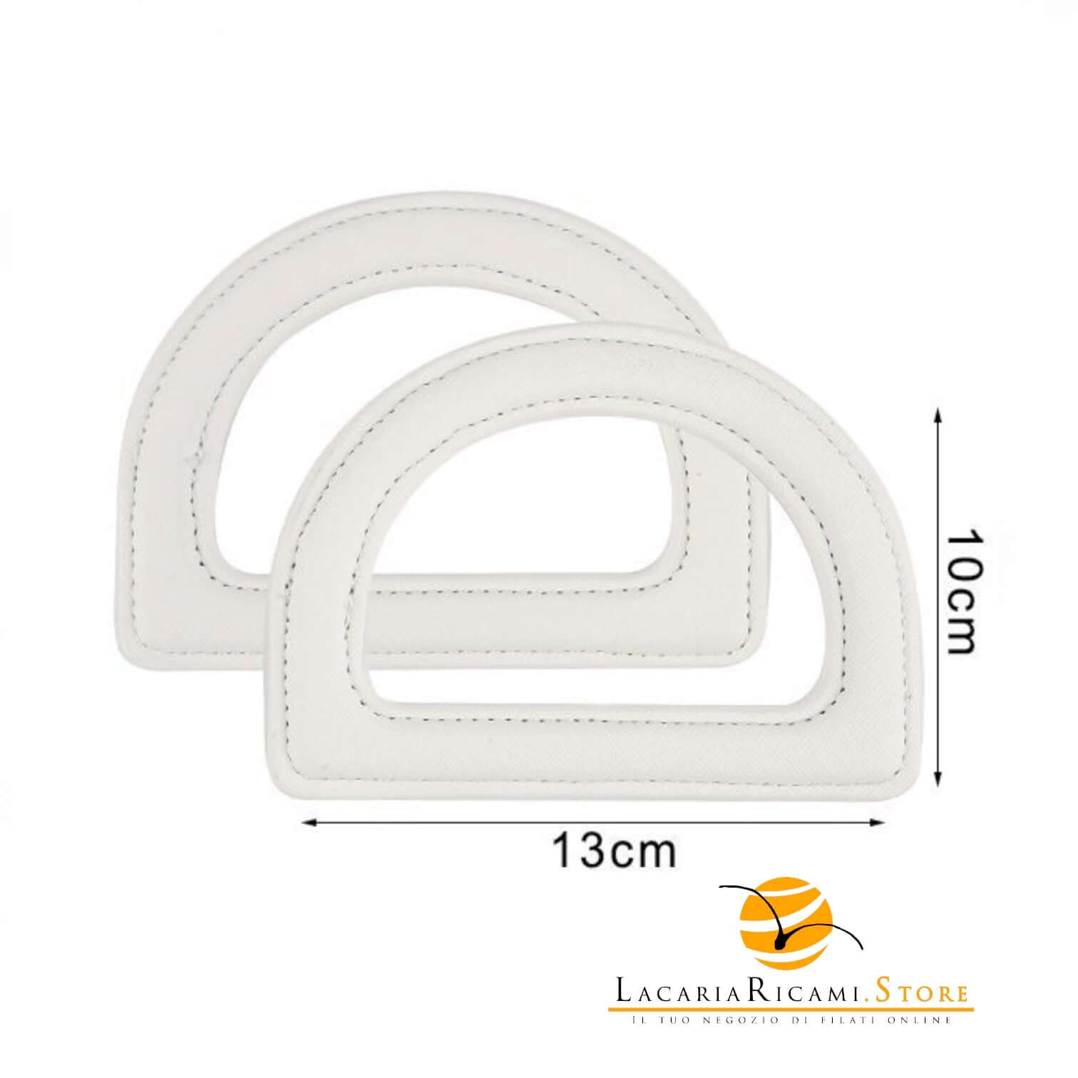 Manici a D Per Borse - MAF Accessories - Colore: BIANCO - by LacariaRicami.Store