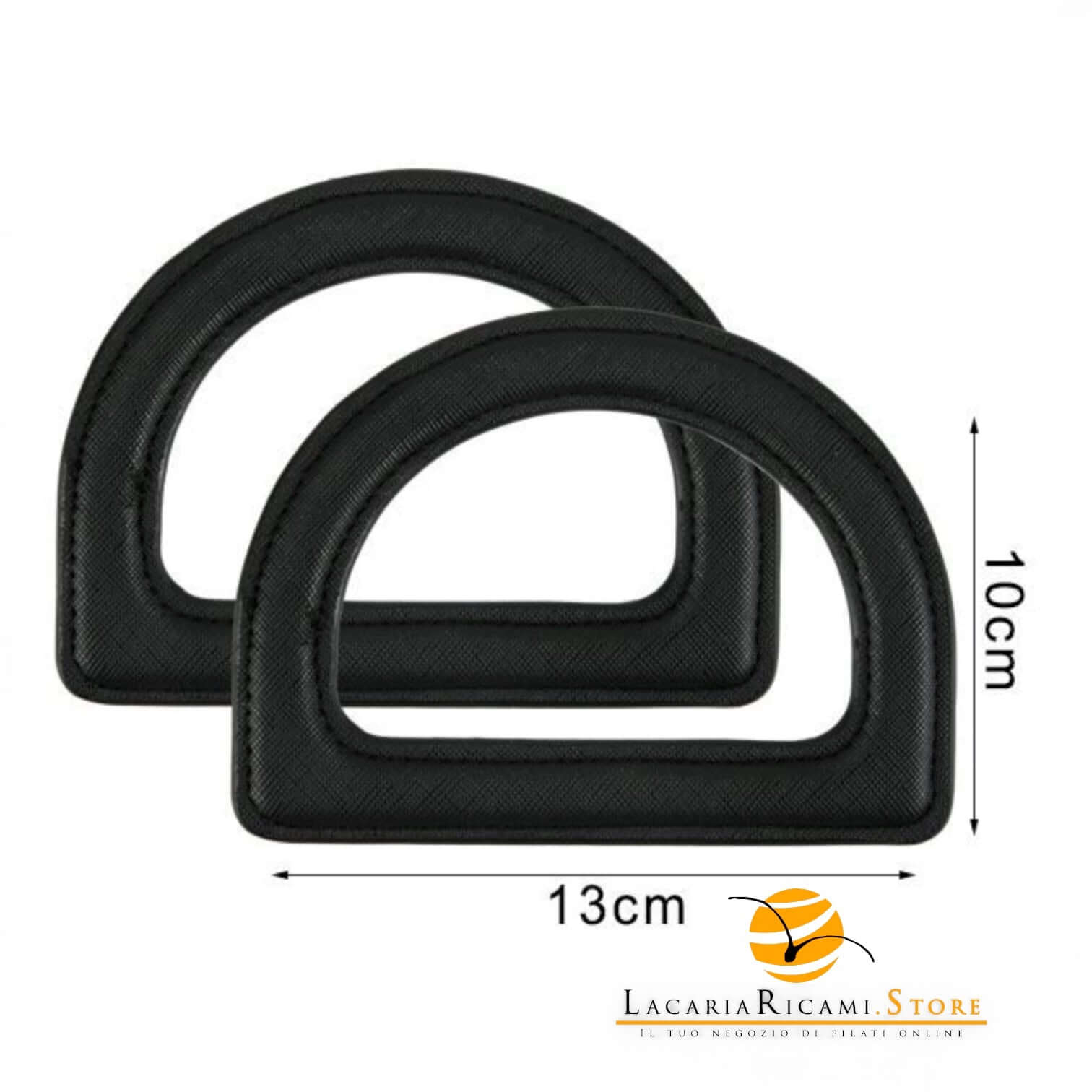 Manici a D Per Borse - MAF Accessories - Colore: NERO - by LacariaRicami.Store