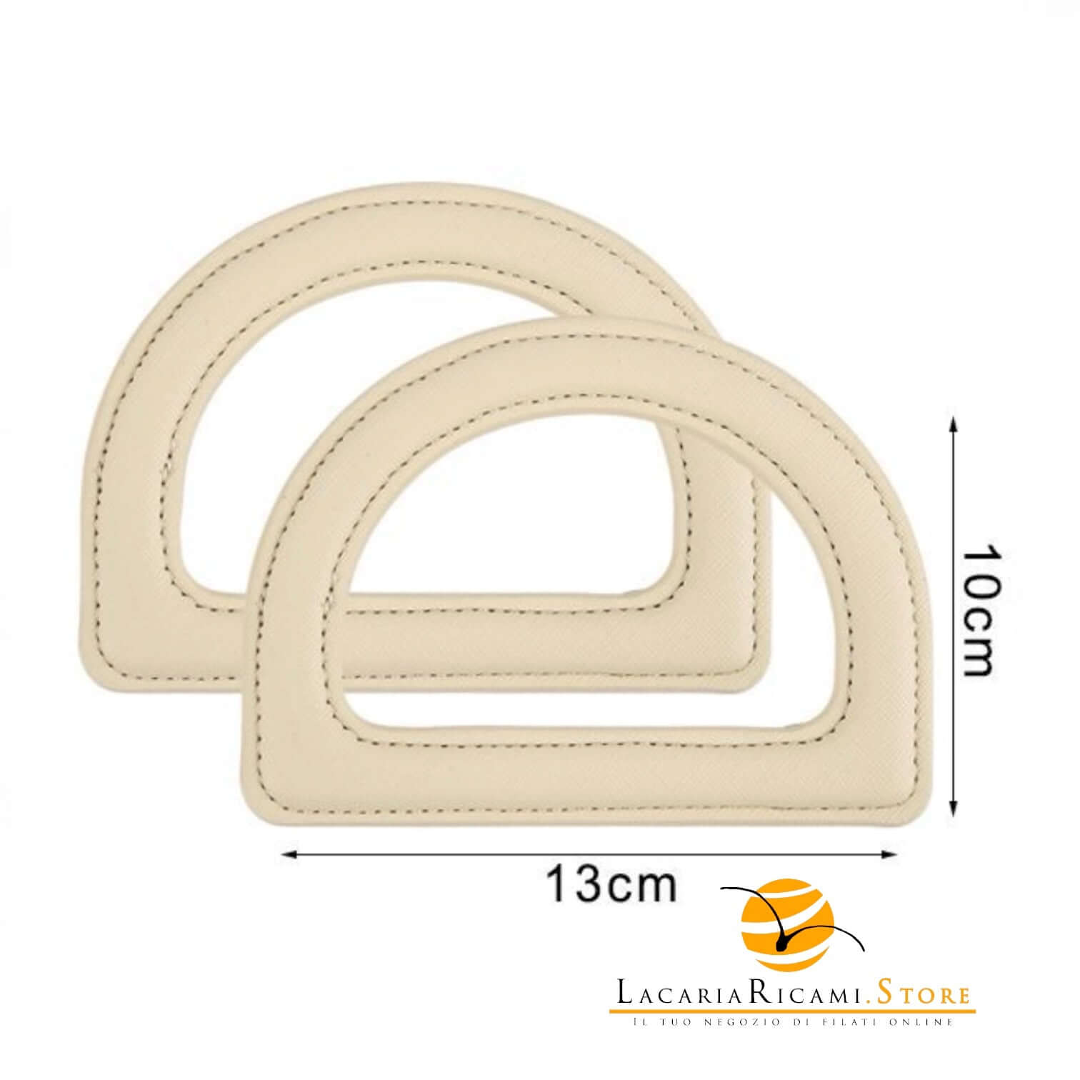 Manici a D Per Borse - MAF Accessories - Colore: PANNA - by LacariaRicami.Store
