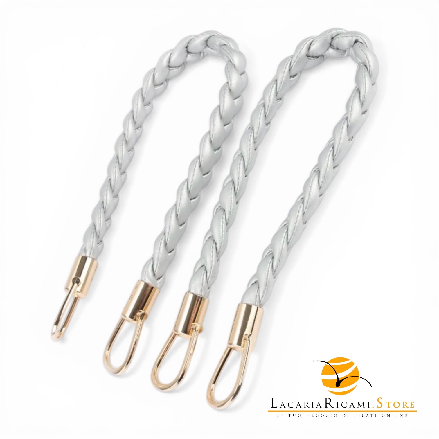 Manici Intrecciati Per Borse - MAF Accessories - Colore: ARGENTO - by LacariaRicami.Store