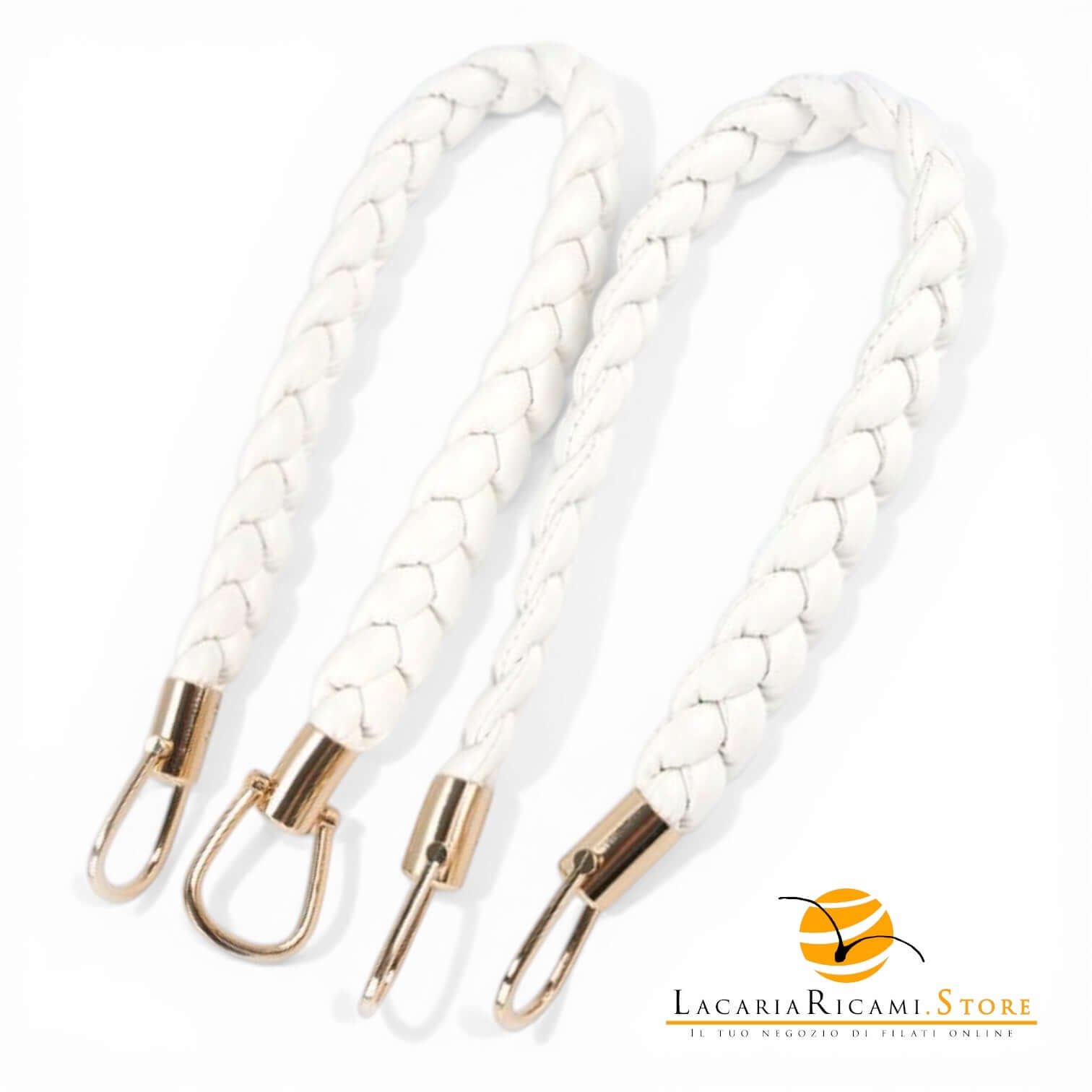 Manici Intrecciati Per Borse - MAF Accessories - Colore: BIANCO - by LacariaRicami.Store