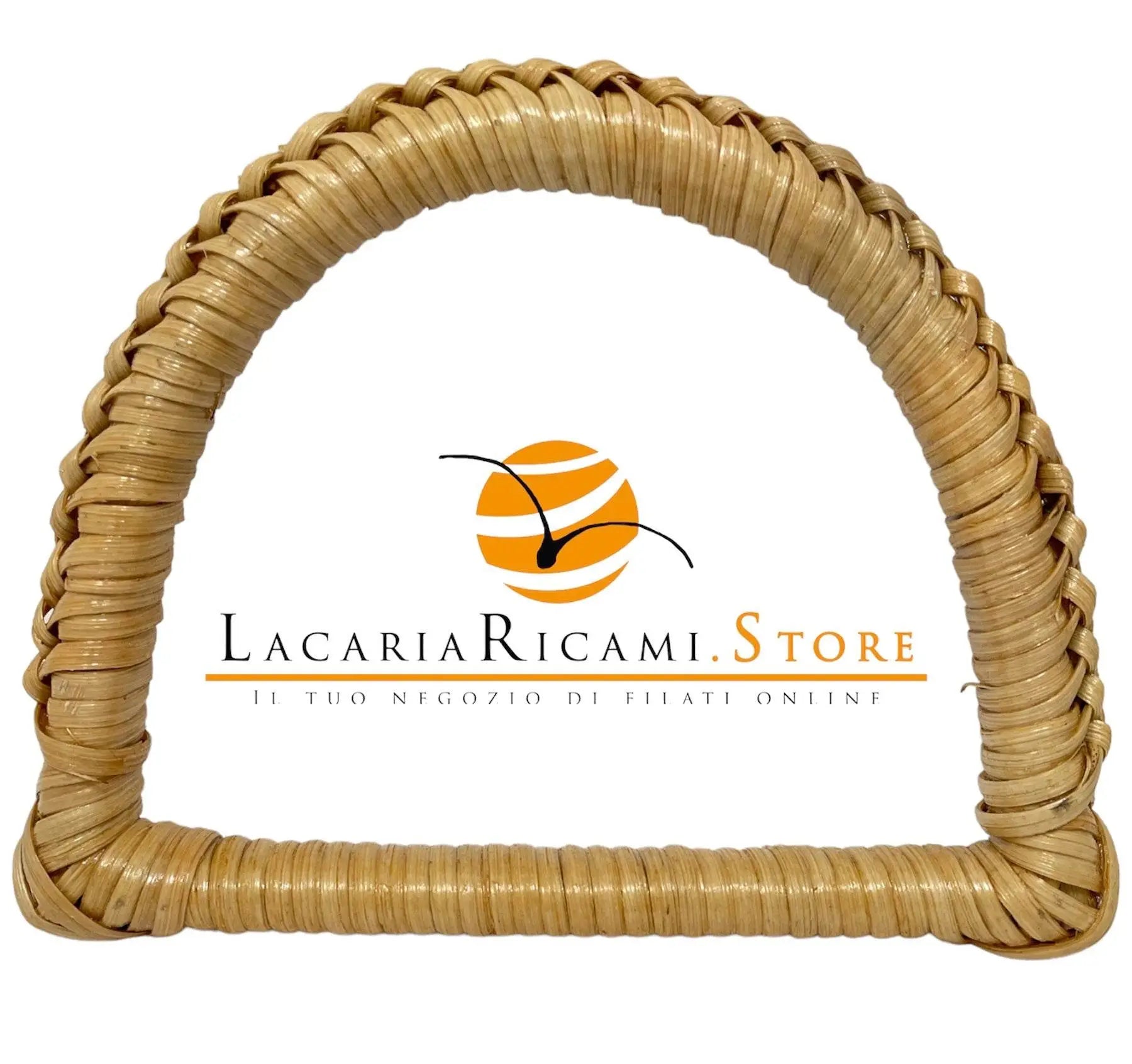 MANICO Arco Intrecciato in Rattan 13x10 Cm - - LacariaRicami.Store
