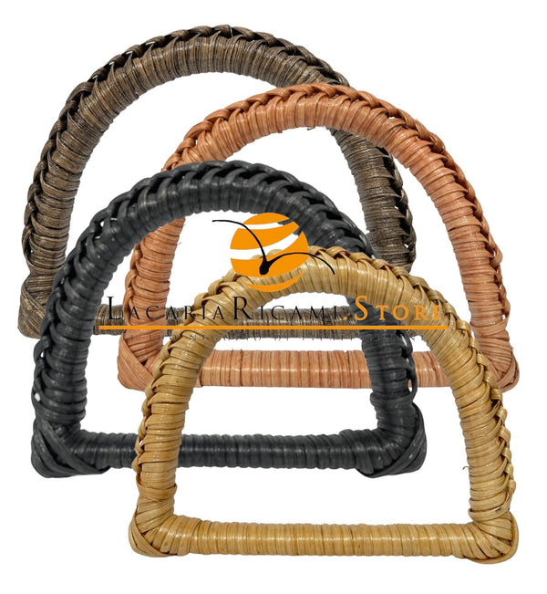 MANICO Arco Intrecciato in Rattan 13x10 Cm - - LacariaRicami.Store