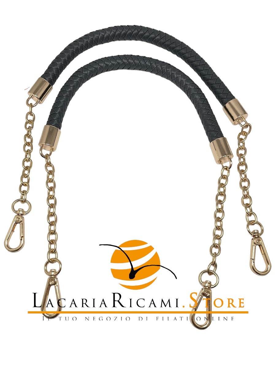 MANICI Intrecciati Con Catene e Moschettoni 60 Cm - - LacariaRicami.Store