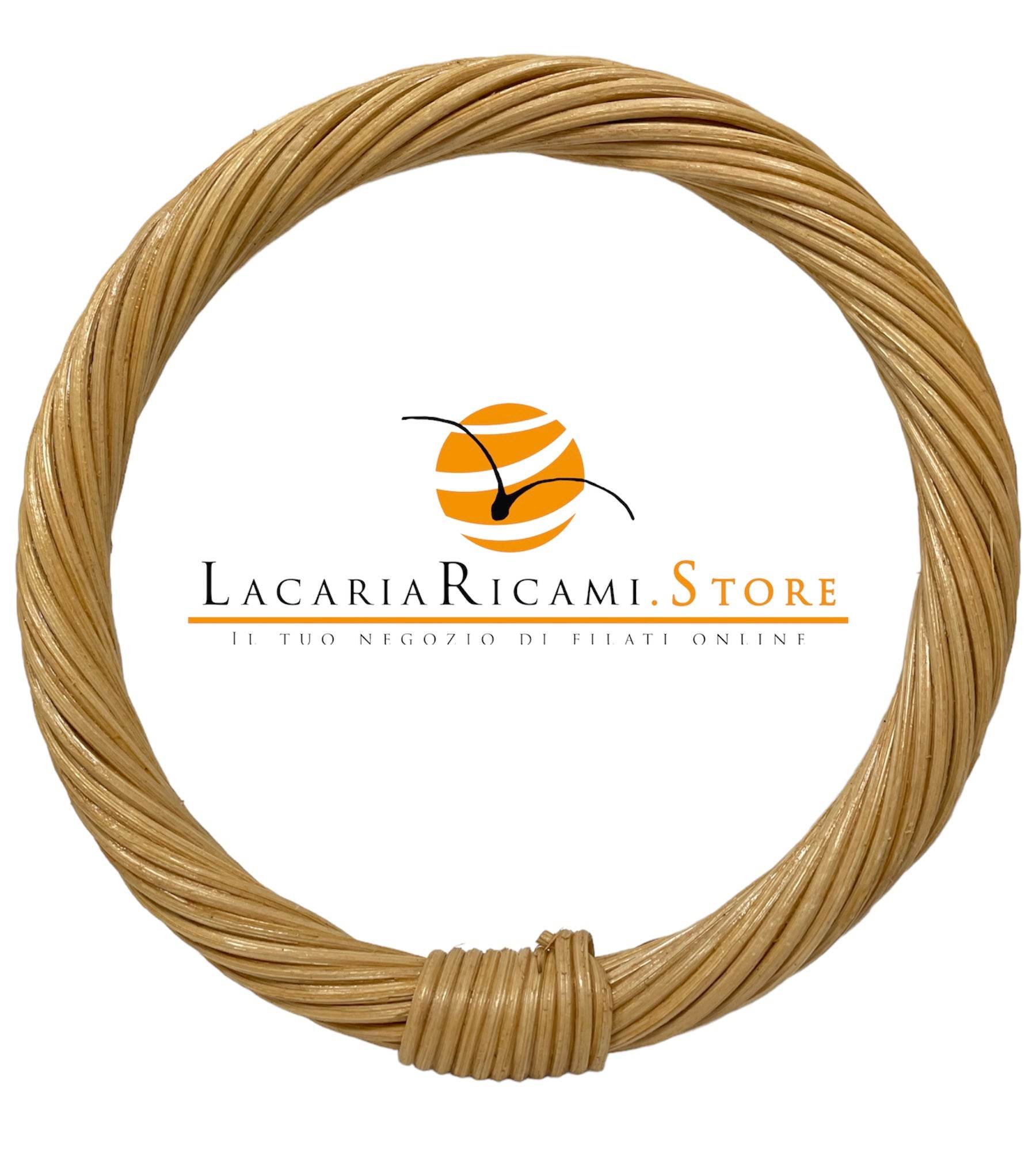 MANICO Tondo Intrecciato in Rattan 12,5 Cm - - LacariaRicami.Store