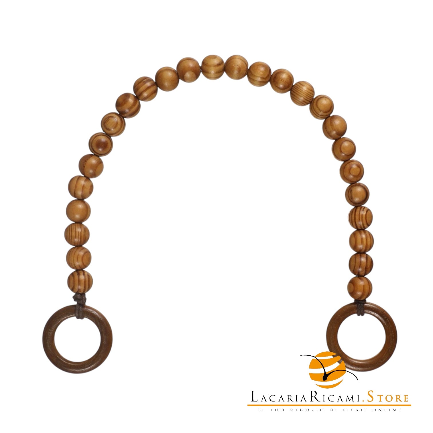 MANICO con Perle di Legno - 50 Cm - Colore: - by LacariaRicami.Store