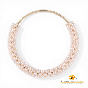 Manico Con Perle Per Borse - MAF Accessories - Colore: ORO-ROSA - by LacariaRicami.Store