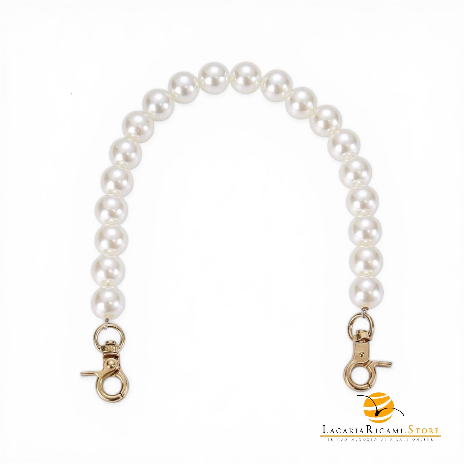 MANICO a Perle Con Moschettone 33cm