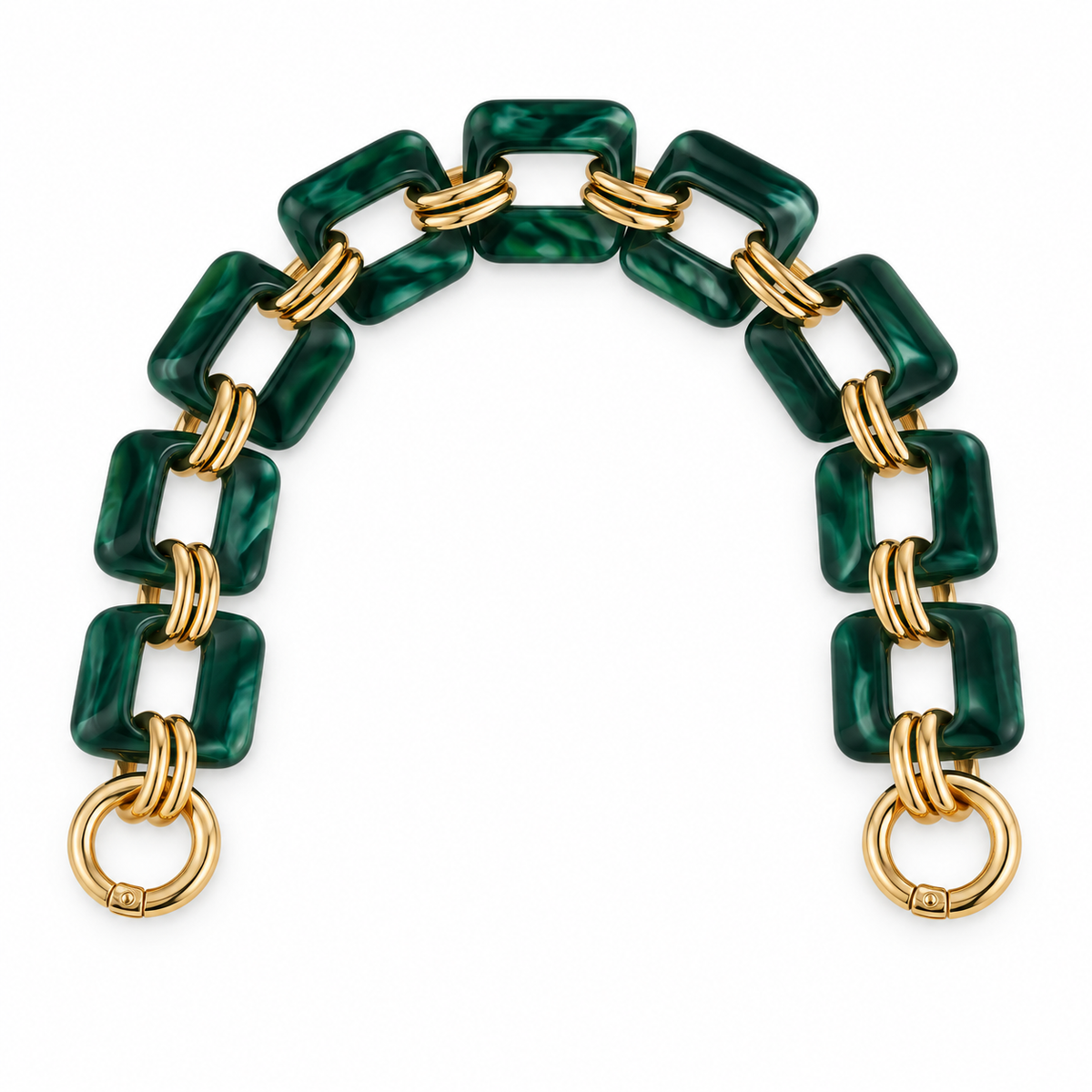 MANICO/CATENA per Borsa In Resina 40 Cm - Colore: 42711 - VERDE MARMORIZZATO - by LacariaRicami.Store