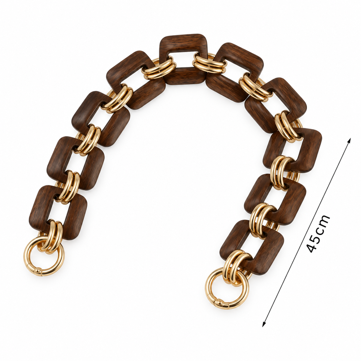 MANICO/CATENA per Borsa In Resina 40 Cm - Colore: 56572 - MARRONE LEGNO - by LacariaRicami.Store