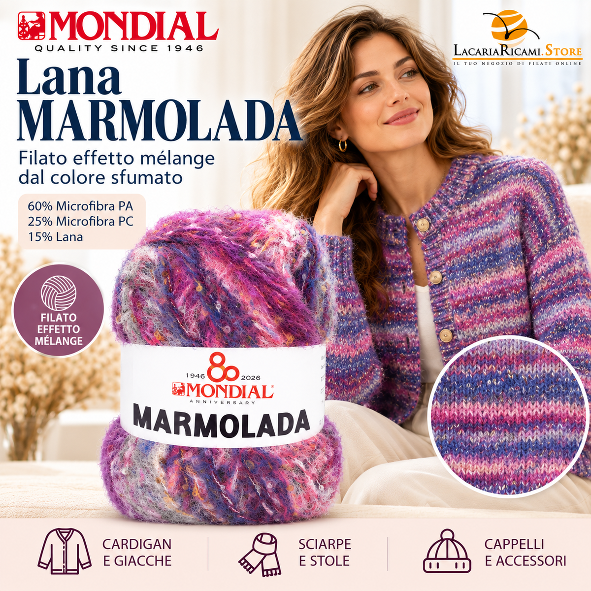 Lana MARMOLADA - MONDIAL - Colore: - by LacariaRicami.Store