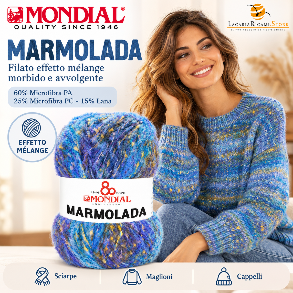 Lana MARMOLADA - MONDIAL - Colore: - by LacariaRicami.Store