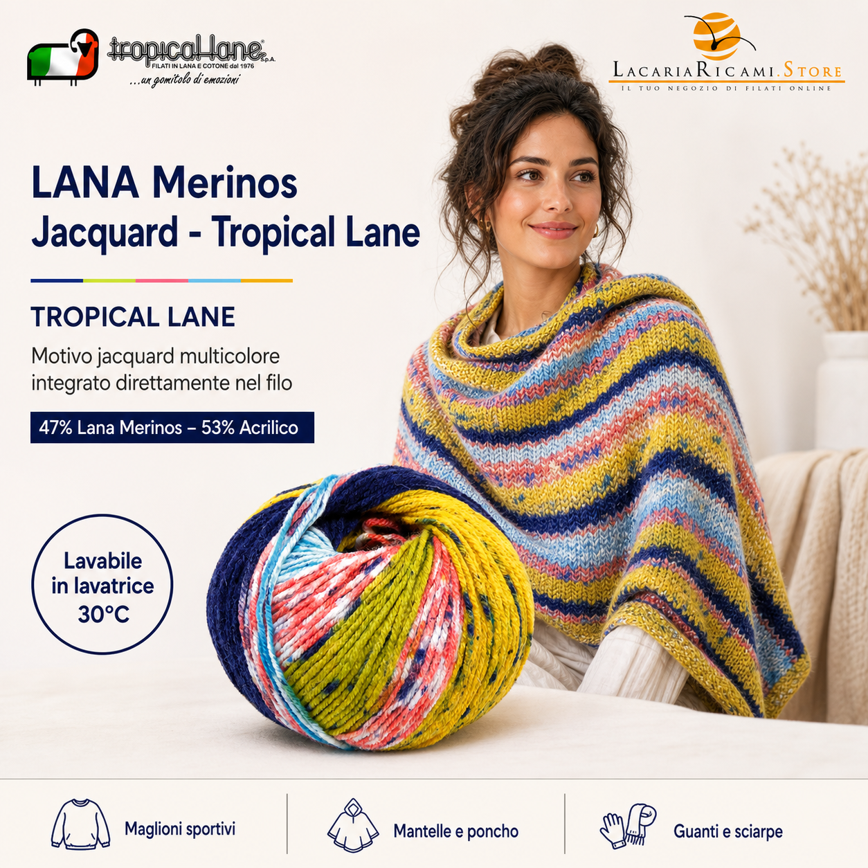 LANA Merinos Jacquard - Tropical Lane - Colore: - by LacariaRicami.Store
